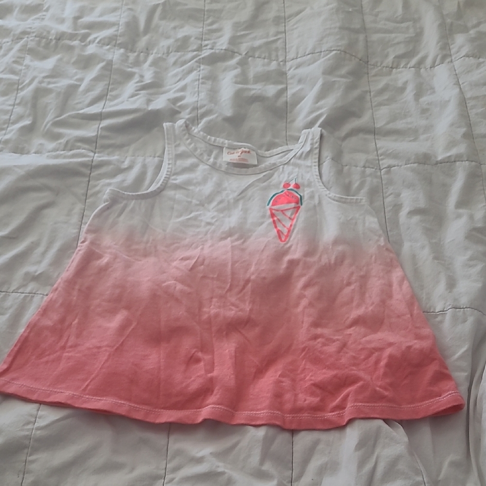 Cat & Jack Pink and White Ice Cream Tank Top